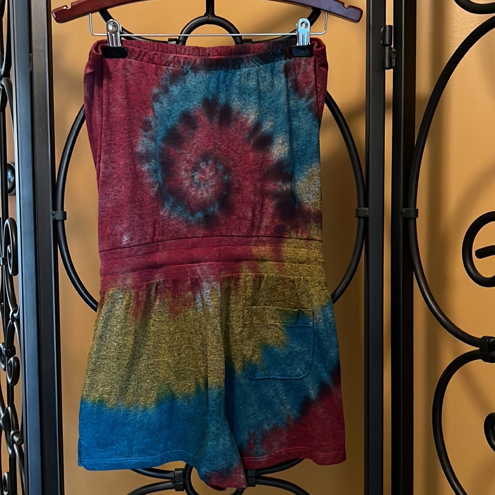 PHILANTROPHY Plum Strapless Multi Tie Dye Romper - Picture 7 of 10